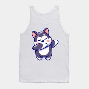 Cute baby husky dabbing cartoon Tank Top